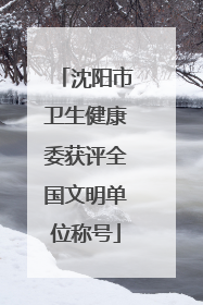 沈阳市卫生健康委获评全国文明单位称号