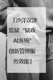 沙洋汉津监狱“狱政AI系统”创新管理服务效能