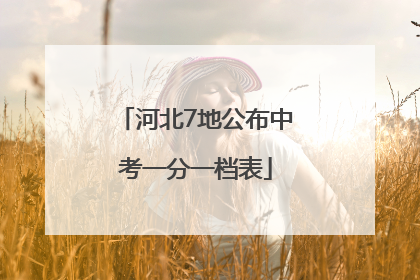 河北7地公布中考一分一档表