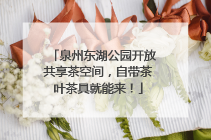 泉州东湖公园开放共享茶空间，自带茶叶茶具就能来！