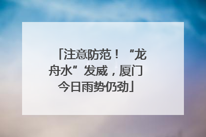 注意防范！“龙舟水”发威，厦门今日雨势仍劲
