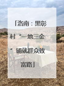 洛南：黑彰村“一地三金”铺就群众致富路