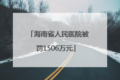 海南省人民医院被罚1506万元