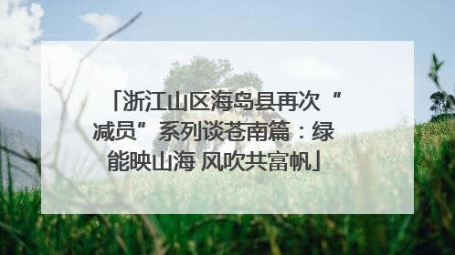 浙江山区海岛县再次“减员”系列谈苍南篇：绿能映山海 风吹共富帆