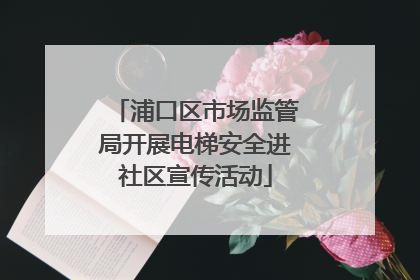浦口区市场监管局开展电梯安全进社区宣传活动
