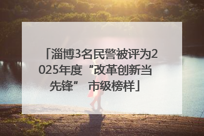 淄博3名民警被评为2025年度“改革创新当先锋” 市级榜样