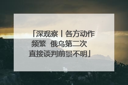 深观察丨各方动作频繁  俄乌第二次直接谈判前景不明