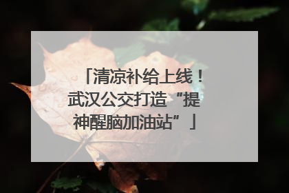 清凉补给上线！武汉公交打造“提神醒脑加油站”