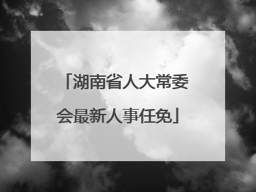 湖南省人大常委会最新人事任免