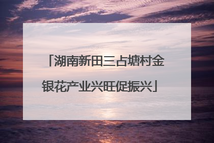湖南新田三占塘村金银花产业兴旺促振兴