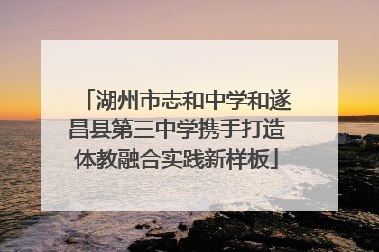 湖州市志和中学和遂昌县第三中学携手打造体教融合实践新样板