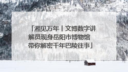 湘见万年丨文博数字讲解员现身岳阳市博物馆 带你解密千年巴陵往事