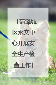 菏泽城区水文中心开展安全生产检查工作
