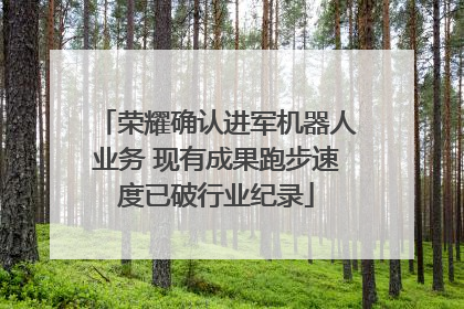 荣耀确认进军机器人业务 现有成果跑步速度已破行业纪录