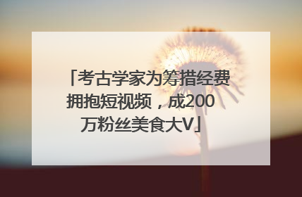 考古学家为筹措经费拥抱短视频，成200万粉丝美食大V