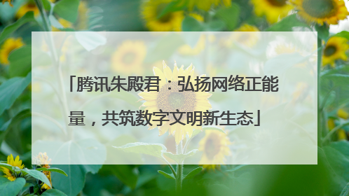 腾讯朱殿君：弘扬网络正能量，共筑数字文明新生态