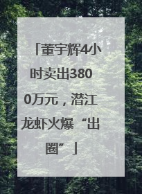 董宇辉4小时卖出3800万元，潜江龙虾火爆“出圈”