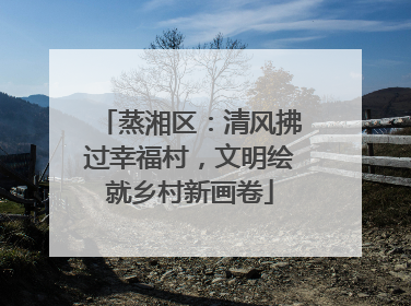蒸湘区：清风拂过幸福村，文明绘就乡村新画卷
