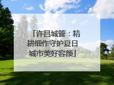 许昌城管：精耕细作守护夏日城市美好容颜