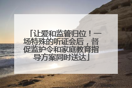 让爱和监管归位！一场特殊的听证会后，督促监护令和家庭教育指导方案同时送达