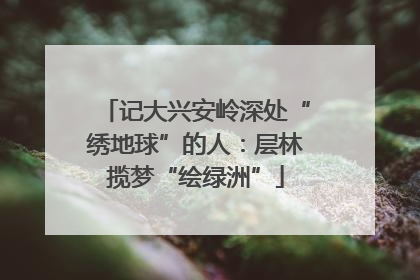 记大兴安岭深处“绣地球”的人：层林揽梦“绘绿洲”