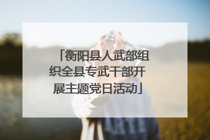 衡阳县人武部组织全县专武干部开展主题党日活动