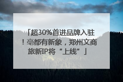 超30%首进品牌入驻！亳都有新象，郑州文商旅新IP将“上线”