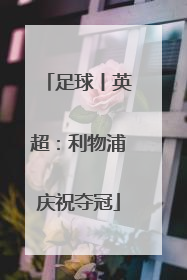 足球丨英超：利物浦庆祝夺冠