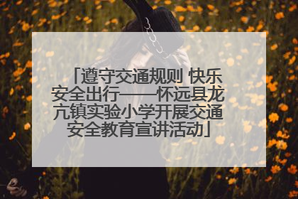 遵守交通规则 快乐安全出行——怀远县龙亢镇实验小学开展交通安全教育宣讲活动