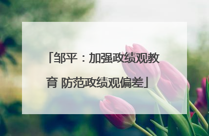 邹平：加强政绩观教育 防范政绩观偏差