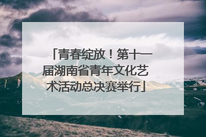 青春绽放！第十一届湖南省青年文化艺术活动总决赛举行