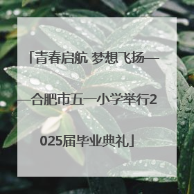 青春启航 梦想飞扬——合肥市五一小学举行2025届毕业典礼