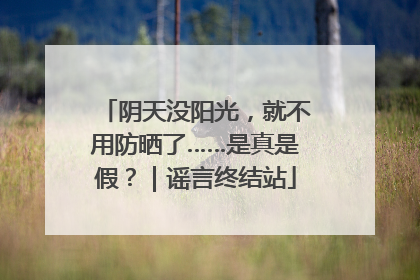 阴天没阳光，就不用防晒了……是真是假？｜谣言终结站