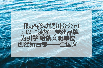 陕西移动铜川分公司：以“陕耀”党建品牌为引擎 绘就文明单位创建新画卷——全国文明单位创建纪实