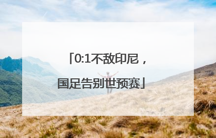 0:1不敌印尼，国足告别世预赛