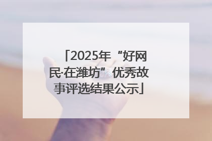 2025年“好网民·在潍坊”优秀故事评选结果公示