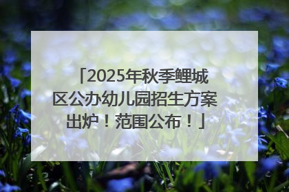 2025年秋季鲤城区公办幼儿园招生方案出炉！范围公布！