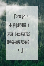 20名！本科起报！龙门石窟招聘讲解员啦！