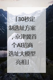30秒定制选址方案，京津冀首个AI招商选址大模型亮相