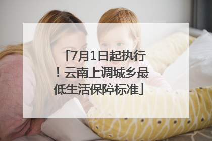 7月1日起执行！云南上调城乡最低生活保障标准