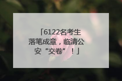 6122名考生落笔成章，临清公安“交卷”！